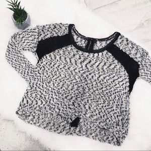 Guess cropped sweater with black trim size XS